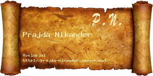 Prajda Nikander névjegykártya